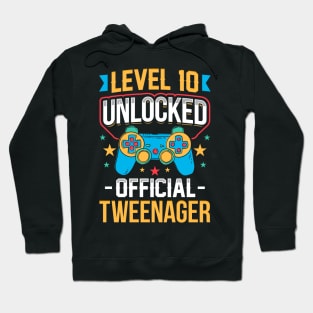 Level 10 Unlocked Official Tweenager 10th Birthday Hoodie